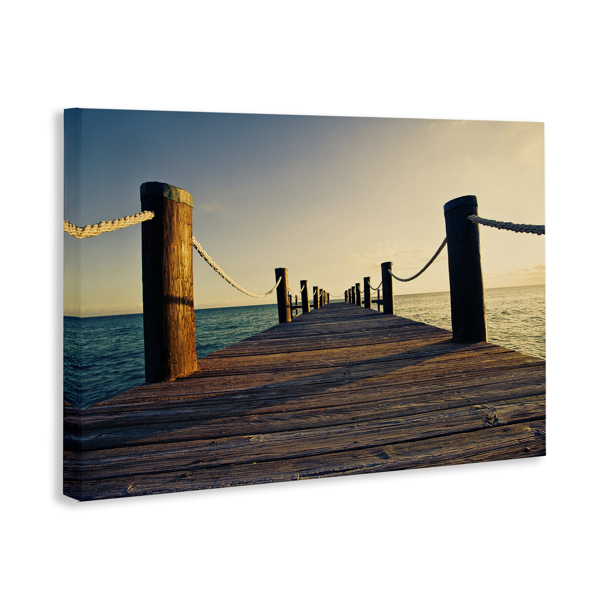 Stupell Industries Summer Coastal Dock Coastal Photography Gallery Wrapped Canvas Art Print Wall Art, 24 x 16