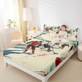 thumbnail image 4 of Homewish Ice Hockey Lover Bed Sheets,Watercolor Graffiti King Sheets,Beige Teal Sheet Set For Girls Kids,Super Cozy Room Decor,4pcs, 4 of 7
