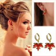 thumbnail image 2 of Red Maple Leaf Earrings Thanksgiving Earrings For Women Fall Maple Earrings Statement Leaf Stud Earrings For Teen Girls Earrings with Chain on Earrings Long Heart Earrings Small Hoop Earrings Set Real, 2 of 4