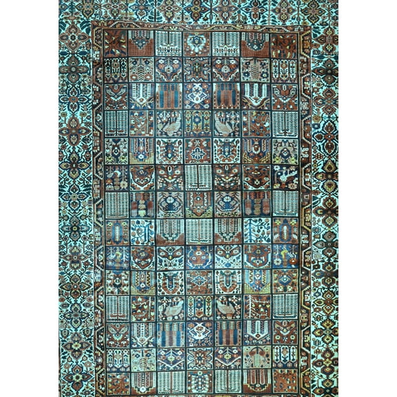 Ahgly Company Indoor Rectangle Persian Light Blue Traditional Area Rugs, 5' x 7'