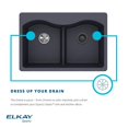 thumbnail image 7 of Elkay Quartz Classic 18-1/8" x 18-1/8" x 7-1/2", Single Bowl Dual Mount Bar Sink, Bisque, 7 of 7