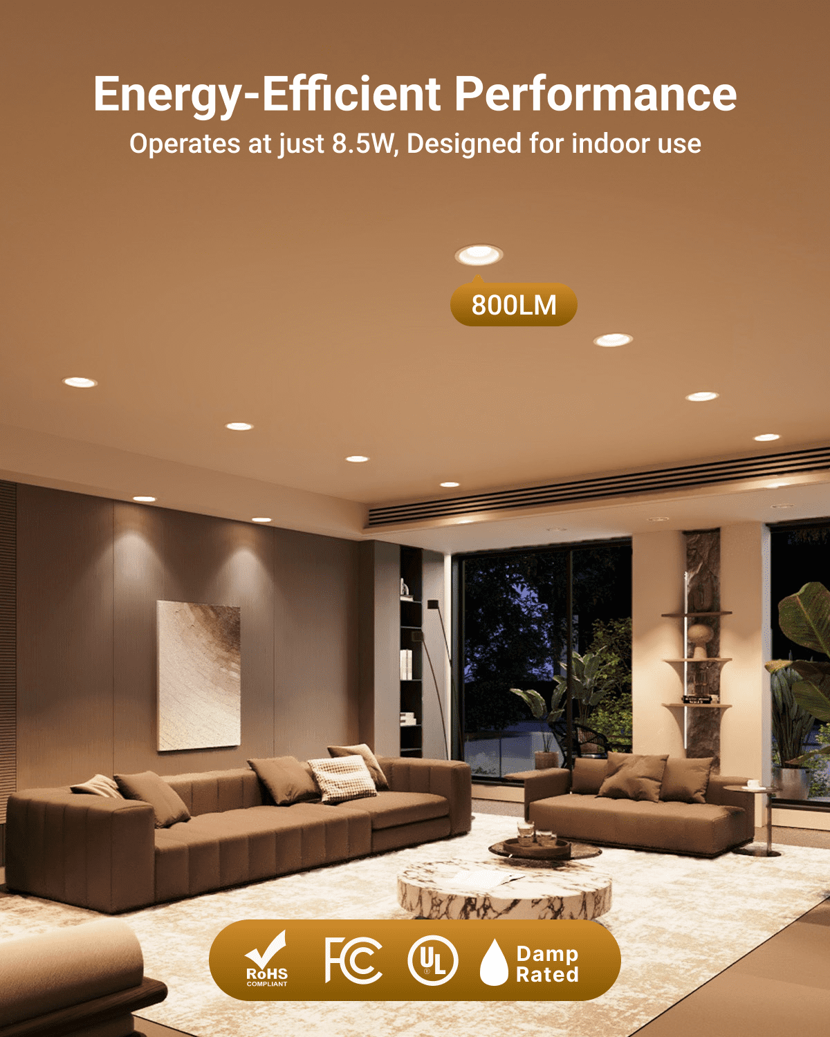 Sunco 6 Pack BR30 Night Light, Sleep Light Bulb, Blue Light Blocking for Lamp, Bedroom, Mood Soothing, Nursery, 8.5W=55W, 2CCT 2700K, 2000K, Dimmable, 800 LM (80 LM Night Light), E26 Medium Base UL