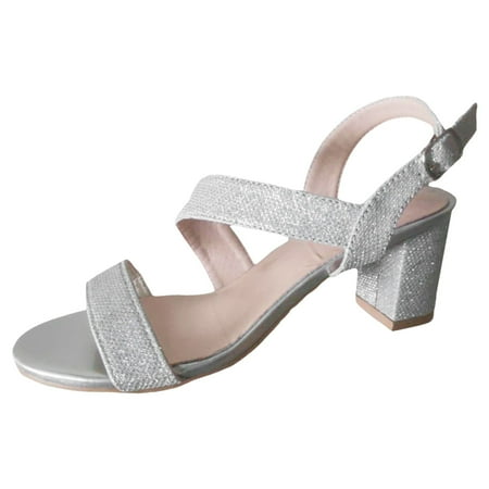 

PEASKJP Women s Sandals Sandals for Women Dressy Womens Sandals Low Wedges Peep Toe Wrapped Cute Diamond Dressy Sandals (Silver 9)