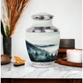 thumbnail image 5 of Misty Mountain Forest Landscape Artisan Tribute - Unique Large Cremation Urns, Handcrafted Memorial Beauty - Funeral Urns For Human Ashes - Memorial Urns 10 Inch, 5 of 5