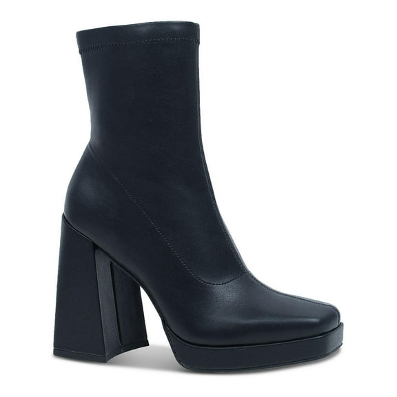 Wild Pair Womens Beautee Square Toe Block Heel Booties