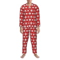 thumbnail image 3 of Yiaed Cute Baseball Print Men’s Pajamas Set - Long Sleeve Button Down Sleep Shirt and Pajama Bottoms Sleepwear Set Mens Pjs Sets Men's Pajama Bottoms-Medium, 3 of 7