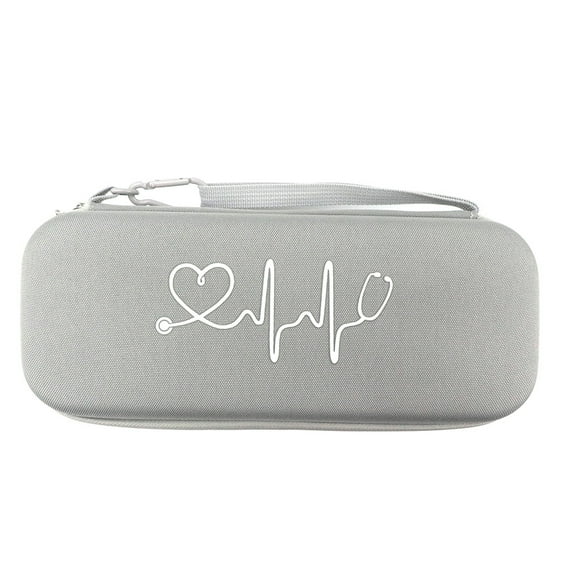 Wosthever Estuche de tela Oxford para estetoscopio, resistente al agua, a prueba de humedad, Rectangular, cremallera de repuesto, bolsa de Almacenamiento y organización del hogar gris claro