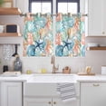 thumbnail image 2 of Coastal Kitchen Curtains Window Panels, Nautical Summer Beach Coral Starfish Shell Insulated Window Treatment Curtain, Grommet Curtains for Bedroom/Living Room/Bathroom, 2 Piece 52"Wx45"L, 2 of 8