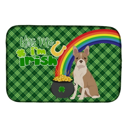 

Fawn Boston Terrier St. Patrick s Day Dish Drying Mat 14 in x 21 in