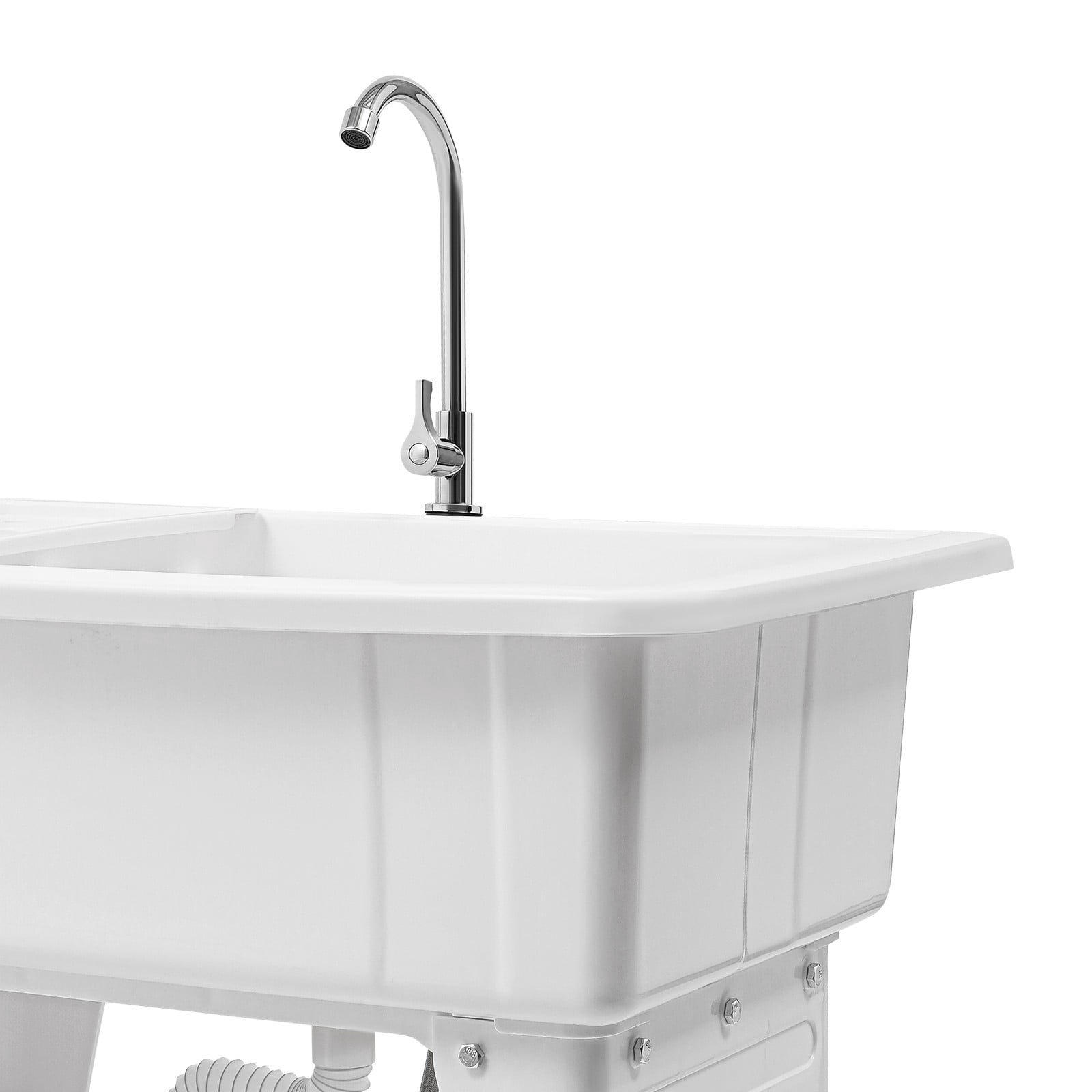 Laundry Sink Utility Tub 220.46 lbs Capacity 37.5*110cm for Washing Room Freestanding Adjustable Foot Height