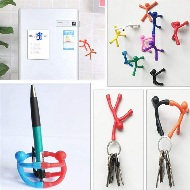 EUWBSSR 10 Pcs Refrigerator Magnets, Novelty Mini Man Flexible Fridge  Magnets, Cute Rubber Magnet Men Refrigerator Magnets 