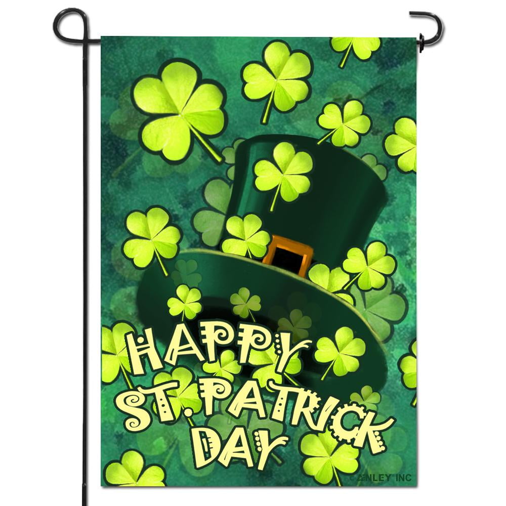 Patricks Day Irish Luck Garden Flag Toland Celtic Shamrock 12.5 x 18 St 