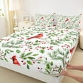 thumbnail image 2 of jejeloiu Northern Cardinal North American Songbird Happy Christmas Queen Sheet Set,Ultra Soft Kids Bedding,4-Piece, 2 of 7