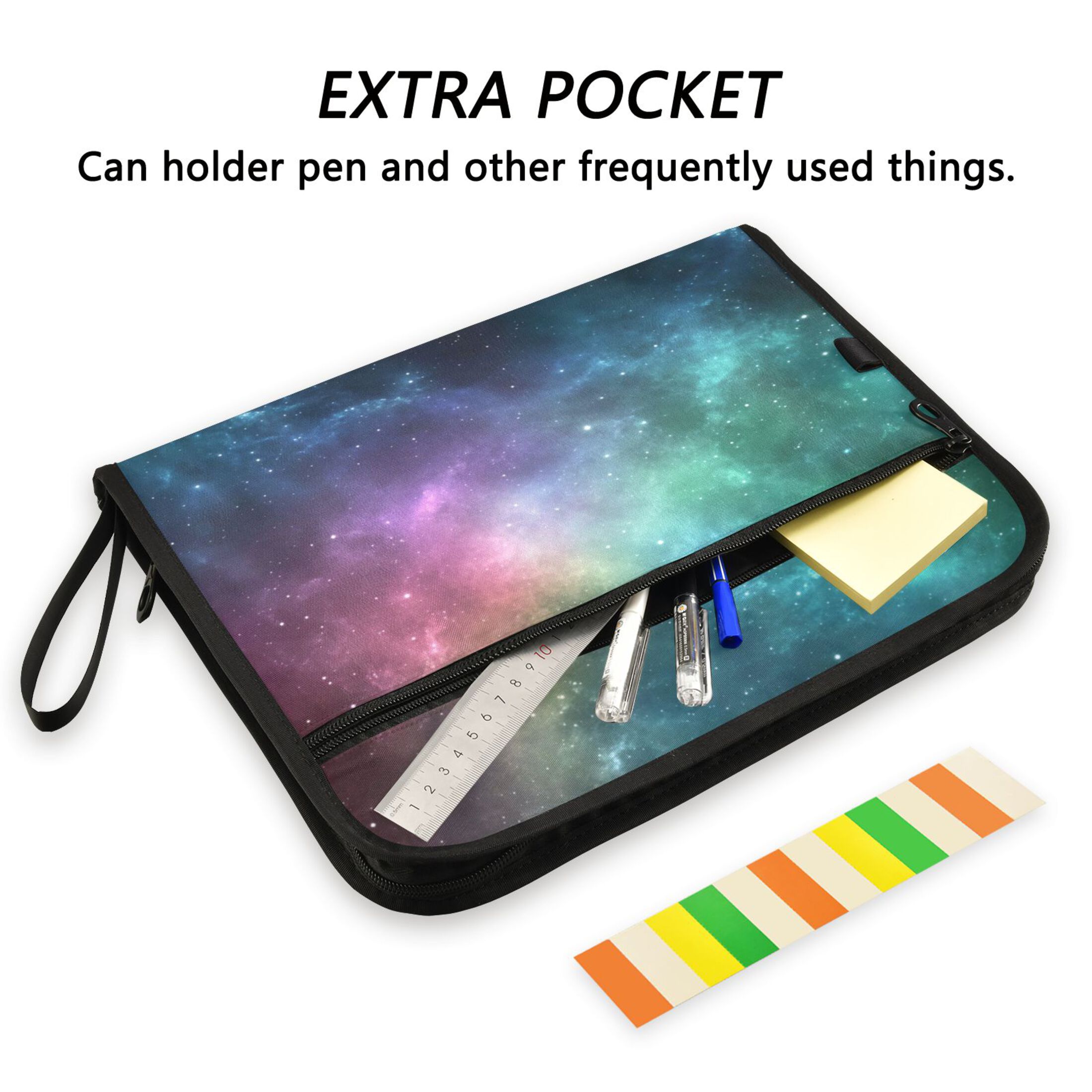 WOBOGO Deep Outer Space Expanding File Folder Letter Size Accordion Filing Organizer 13 Pocket Separate Organ Pocket