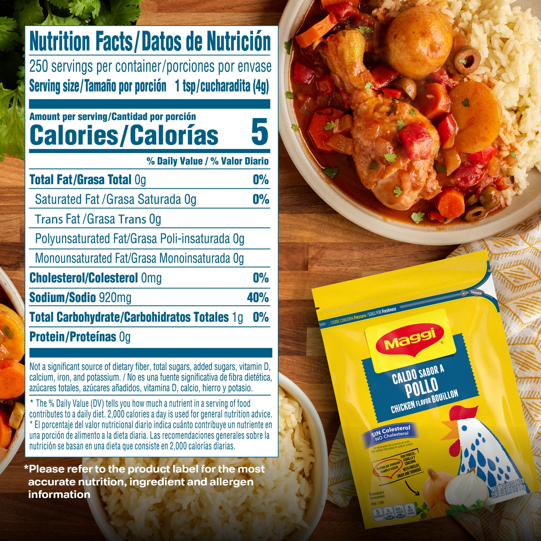 (2 pack) Maggi Caldo Sabor A Pollo Chicken Flavored Bouillon Powder, Granulated Chicken Soup Seasoning 2.2 lb.