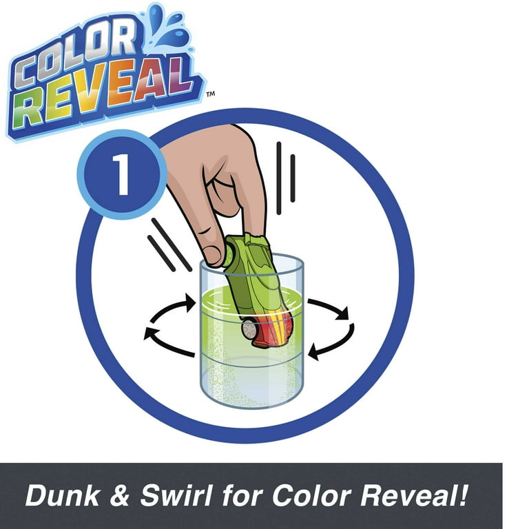 Hot Wheels Color Feature 2 of Set Color-Change Reveal, Reveal Vehicles & Surprise with