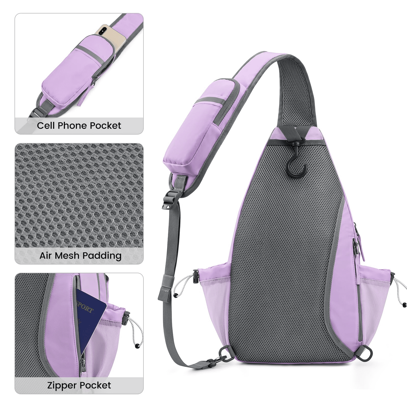 G4Free Pickleball Sling Bag for Women - Lightweight Crossbody Sports Bag