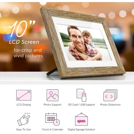 Aluratek Adpfd10f 10 Inch Digital Photo Frame With Auto Slideshow Distressed Wood Border 1024 X 600 16 9 Aspect Canada - Aluratek Distressed Wood Digital Photo Frame Aluratek Adpfd10f 10 Inch Digital Photo Frame With Auto Slideshow Distressed Wood Border 1024 X 600 16 9 Aspect Canada - Aluratek Distressed Wood Digital Photo Frame