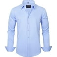 thumbnail image 1 of J.VER Camisas de vestir para hombre, camisa formal de manga larga, elástica, sin arrugas, informal, con botones, 1 of 4