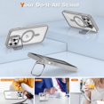 thumbnail image 3 of KOMI Magnetic Case for iPhone 13 Pro Max Case with Camera Stand [Compatible with MagSafe] [Military Drop Tested] Shockproof Slim Clear iPhone 13 Pro Max Phone Case for Women Men Gray, 3 of 4