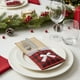 thumbnail image 1 of Festive Linen Cutlery Storage Bag with Snowflake and Bow Design for Holiday Table Setting, 1 of 9