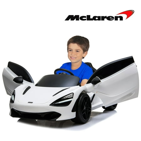 Licensed Mclaren 720S 12V Ride On Car w/ Remote Control for Kids, Leather Seat, Butterfly Doors, Bluetooth, MP3, USB, Suspension and LED lights