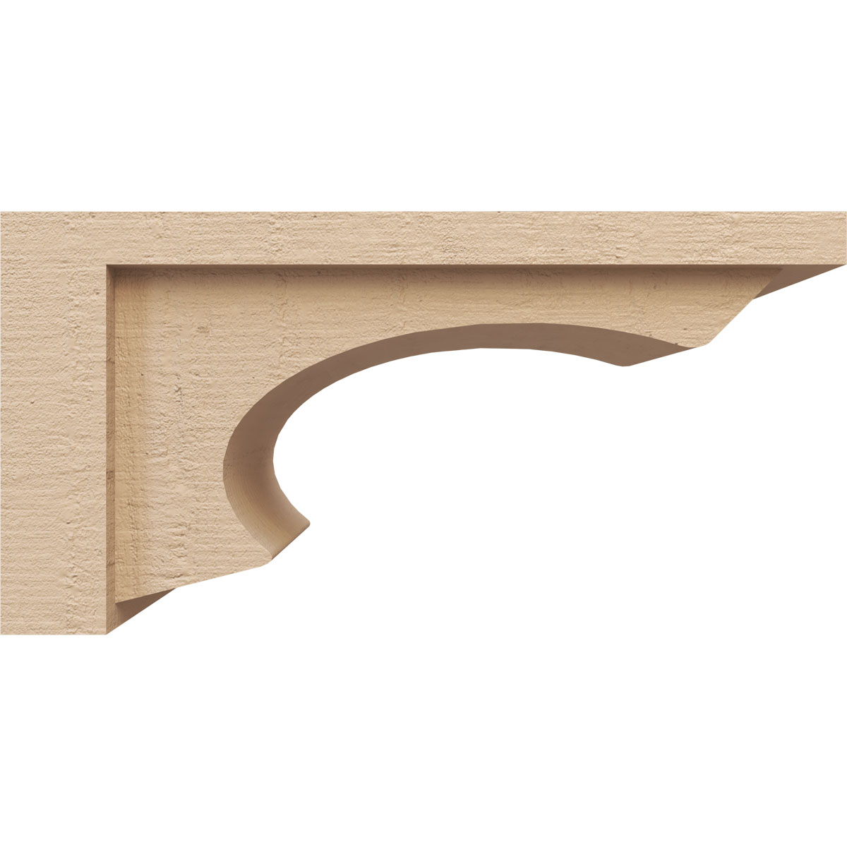 7"W x 14"D x 7"H Wide Emerson Rough Cedar Woodgrain TimberThane Corbel, Primed Tan