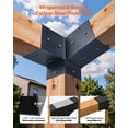 thumbnail image 6 of VEVOR Pergola Kit, 4x4 inch 3-Way Slanted Brackets for 3.5x3.5 inch Wood Beams in Actual Size, 2-pack Pergola Brackets with 2 Post Bases and 2 Wall Mount Bases, for Outdoor Pergolas, Gazebos, Sheds, 6 of 9