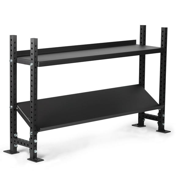 Titan Fitness 2-Tier Elite Series Mass Storage System, 45.5" x 76" Dumbbell Kettlebell Storage