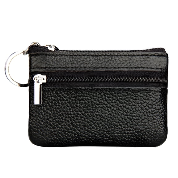 ELORIAH Pouch Leather Coin Women's Purse Zipper Wallet Small Key Mini Ring with Wallet