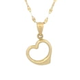thumbnail image 1 of Cadena y Dije CORAZÓN Curvo Casa del Anillo Oro SÓLIDO 14k amarillo 1.1 cm 45 cm, 1 of 5