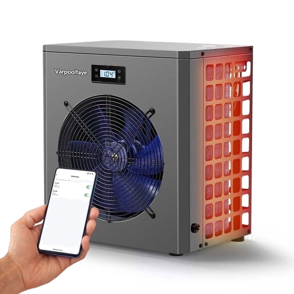 Varpoolfaye 16,000 BTU Heating & Cooling Swimming Pool Heat Pump Water Heater for Above Ground Pools