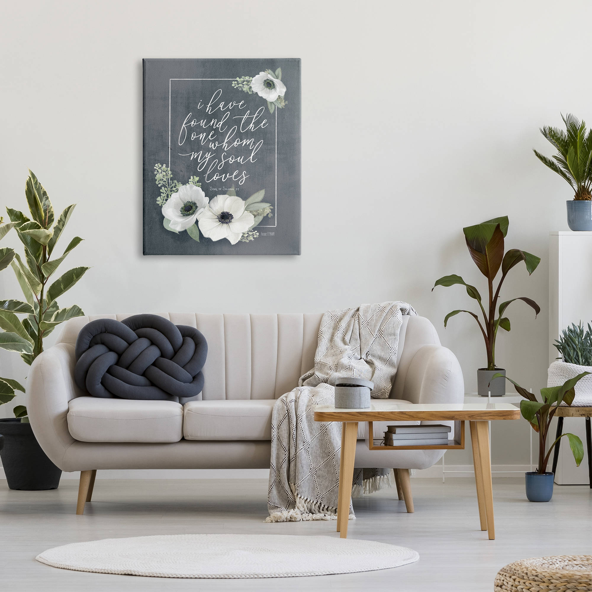 Stupell Industries Whom My Soul Loves 3:4 Rustic White Poppy Florals, 30 x 40, Designed by House Fenway
