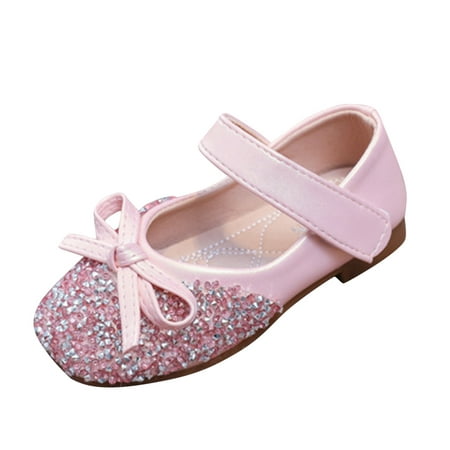 

Relanfenk Baby Girl Shoes Girls Mary Janes Flat Bowknot Rubber Sole First Walker Princess Dress Shoes