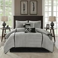 thumbnail image 2 of 7 Piece Faux Suede Comforter Set Grey Queen, 2 of 6