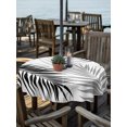 thumbnail image 2 of Outdoor Tablecloths with Umbrella Hole & Zipper, Summer Palm Leaves Round Tablecloth 54 Inch, Modern Botanical Fern Plants Black Gray Waterproof Table Cloth, Patio/Pool/Picnic Table Covers, 2 of 8