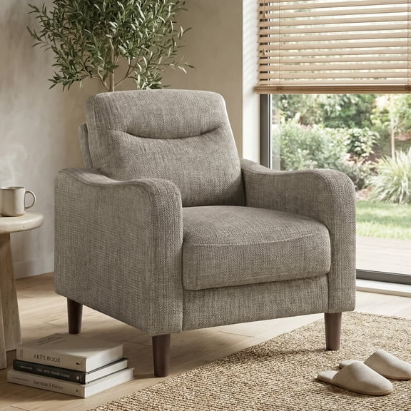 OakvillePark Ravello Chenille Chair with Sloped Track Arms, Brown