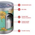 thumbnail image 4 of 12oz Tumblers Blue Sunflower Polka Dot Pattern Vacuum Insulated Stainless Steel Travel Tumbler Cups Mug with Lid and Straw for Beer,Coffee,Beverages with Cleaning Brush for Cold & Hot Drinks, 4 of 5
