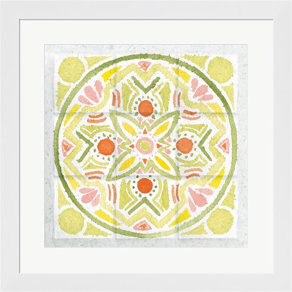 Great Art Now Citrus Tile III by Elyse DeNeige Framed Wall Art 20"W x 20"H