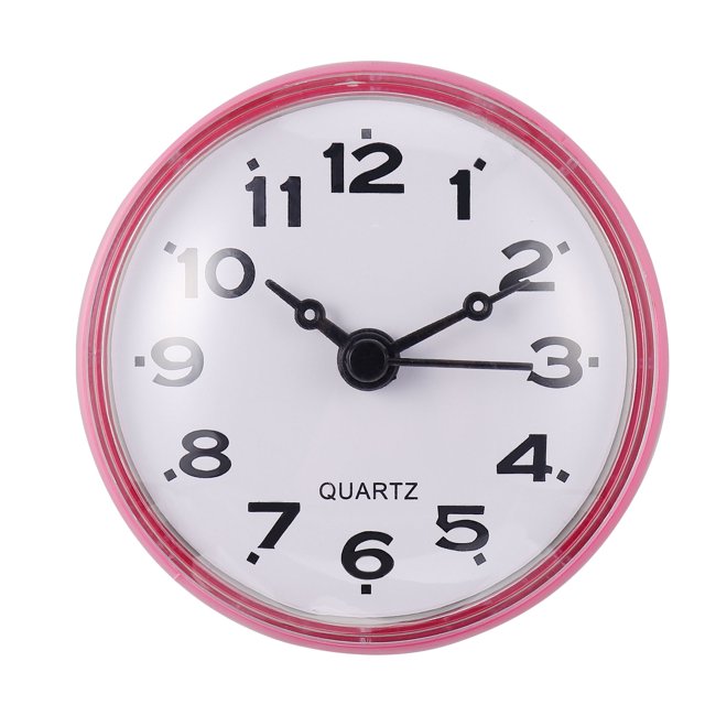 Miangastore 1Pc Waterproof Wall Clock Bathroom Mute Wall Clock Suction Cup Hanging Clock