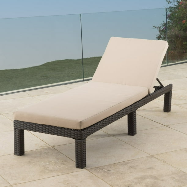 Kappa Wicker Patio Chaise Lounge With Water Resistant Cushion Com Kappa Wicker Patio Chaise Lounge With, Pool Chaise Lounge Chairs In Water