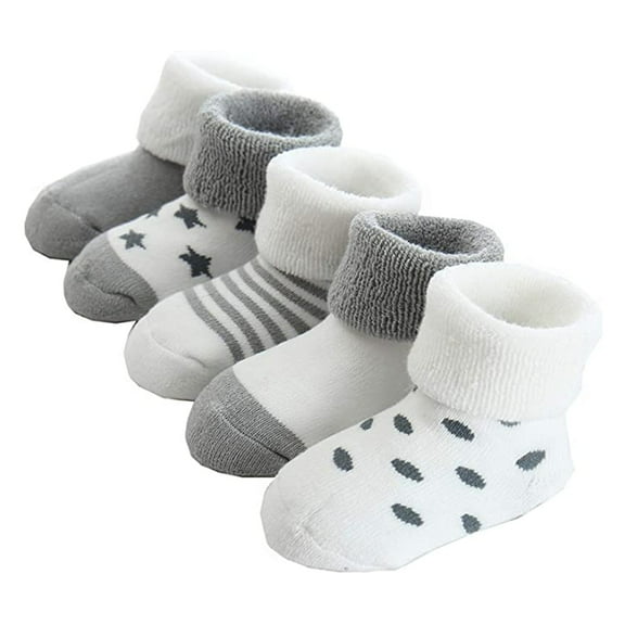 Baby Winter Thick Cotton Socks, Warm Toddler Boys Girls Socks 0-32 Months Gray 18-32 months