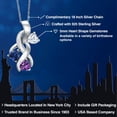 thumbnail image 2 of Gem Stone King 925 Sterling Silver White Moissanite and Blue Created Sapphire and Purple Amethyst Pendant for Women (1.34 Cttw, Gemstone, Heart Shape 5MM, 18 inch Chain), 2 of 6