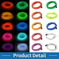 thumbnail image 7 of Unique Bargains 5m EL Wire Cable LED Glow String Light Car Interior Lighting Strip Flexible Neon Light for Car Decoration Battery Box(3V) Yellow, 7 of 7
