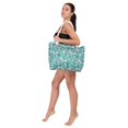 thumbnail image 2 of Bolsa de playa grande para mujer, impermeable, resistente a la arena, con diseño de flamencos tropicales hawaianos, de lona extra, para piscina, con cremallera, bolsillos, para viajes, gimnasio, yoga,, 2 of 4