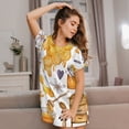 thumbnail image 3 of Easygdp Honey Bee Set Camisón de manga corta para mujer, informal, estampado, 3 of 6
