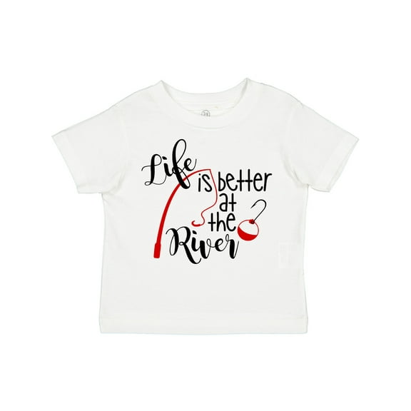 Inktastic Life is Better at the River Fishing Pole with Bobber Boys or Girls Toddler T-Shirt