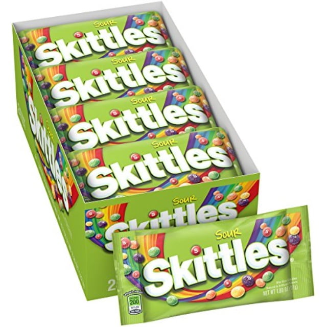 skittles sour candy, 1.8 ounce (24 single packs)