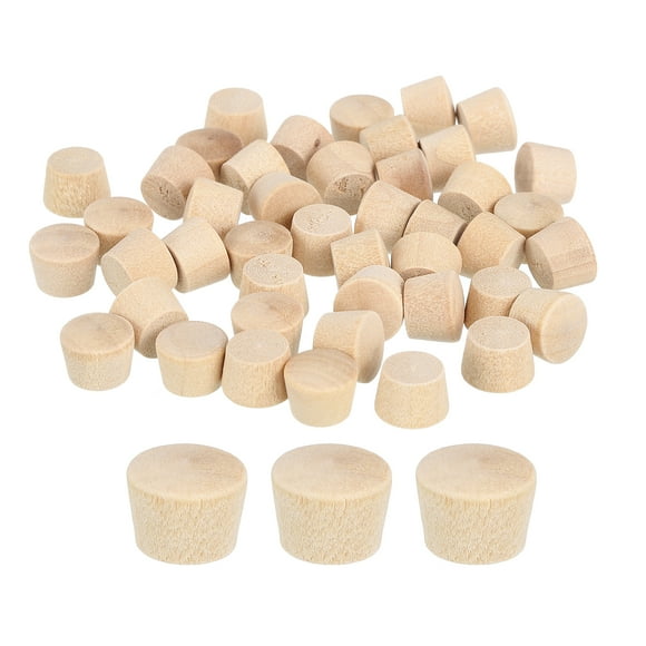 Unique Bargains 120Pack Wood Button Plugs, 9mm/0.35" Flat Head Hardwood Screw Hole Plugs Wooden Caps Buttons Wood Plug
