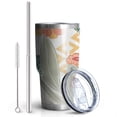 thumbnail image 2 of 30oz Tropical Pioneer Flower Pattern Tumblers Stainless Steel Tumbler with Lid and Straw,Vacuum Insulated Double Wall Travel Tumbler Cups Mug with Cleaning Brush for Coffee,Tea, 2 of 7